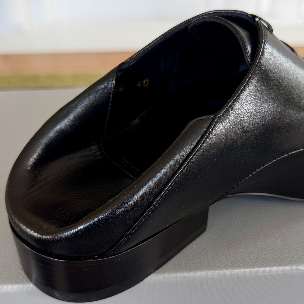 NIB $1,450 Balenciaga Opera Leather Runway Dress Shoe Size Slide 40/7 - Picture 5 of 16